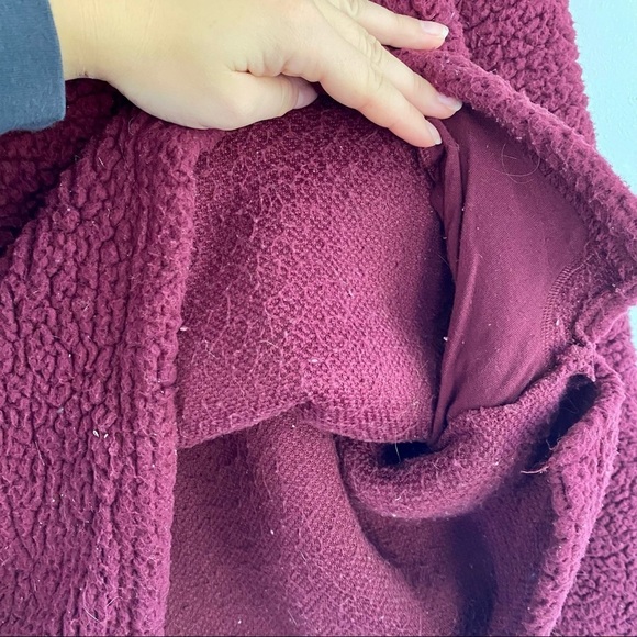 PINK by Victoria's Secret Burgundy Sherpa Quarter Zip - Mock Neck - Picture 5 of 5